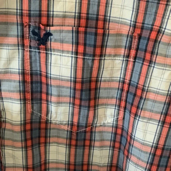 Men's Red and Blue Plaid Shirt - Picture 3 of 8